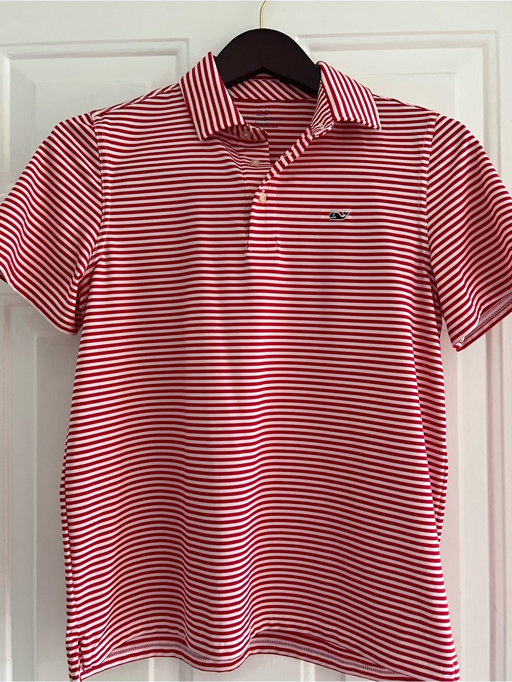 Vineyard Vines Red & White Striped Polo Shirt